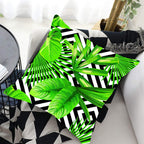 Tropical Plants Palm Leaf Pillow Cover Green Leaves Cushion Covers Flower Decorative Pillow Sofa Decorative Throw Pillow Covers Tropical Green Leaves Floor Pillow Cover for Couch Cushion Cover Plant Monstera Leaf 45x45cm Stevvex