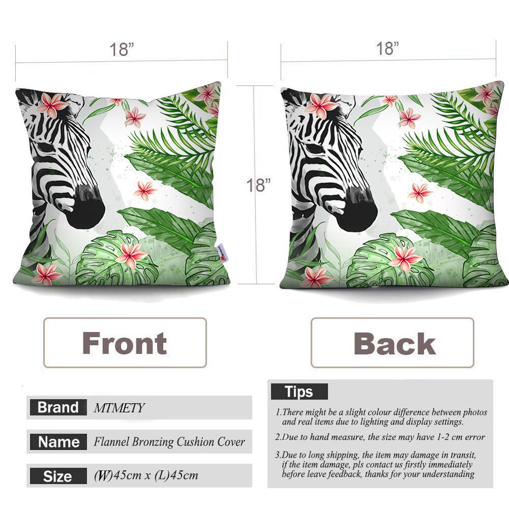Tropical Plants Palm Leaf Pillow Cover Green Leaves Cushion Covers Flower Decorative Pillow Sofa Decorative Throw Pillow Covers Tropical Green Leaves Floor Pillow Cover for Couch Cushion Cover Plant Monstera Leaf 45x45cm Stevvex
