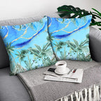 Tropical Plants Palm Leaf Pillow Cover Green Leaves Cushion Covers Flower Decorative Pillow Sofa Decorative Throw Pillow Covers Tropical Green Leaves Floor Pillow Cover for Couch Cushion Cover Plant Monstera Leaf 45x45cm Stevvex