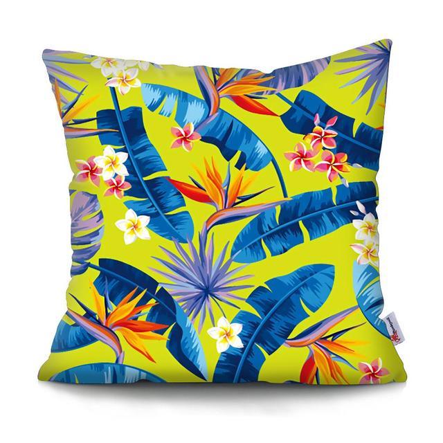 Tropical Plants Palm Leaf Pillow Cover Green Leaves Cushion Covers Flower Decorative Pillow Sofa Decorative Throw Pillow Covers Tropical Green Leaves Floor Pillow Cover for Couch Cushion Cover Plant Monstera Leaf 45x45cm Stevvex