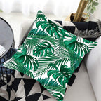 Tropical Plants Palm Leaf Pillow Cover Green Leaves Cushion Covers Flower Decorative Pillow Sofa Decorative Throw Pillow Covers Tropical Green Leaves Floor Pillow Cover for Couch Cushion Cover Plant Monstera Leaf 45x45cm Stevvex