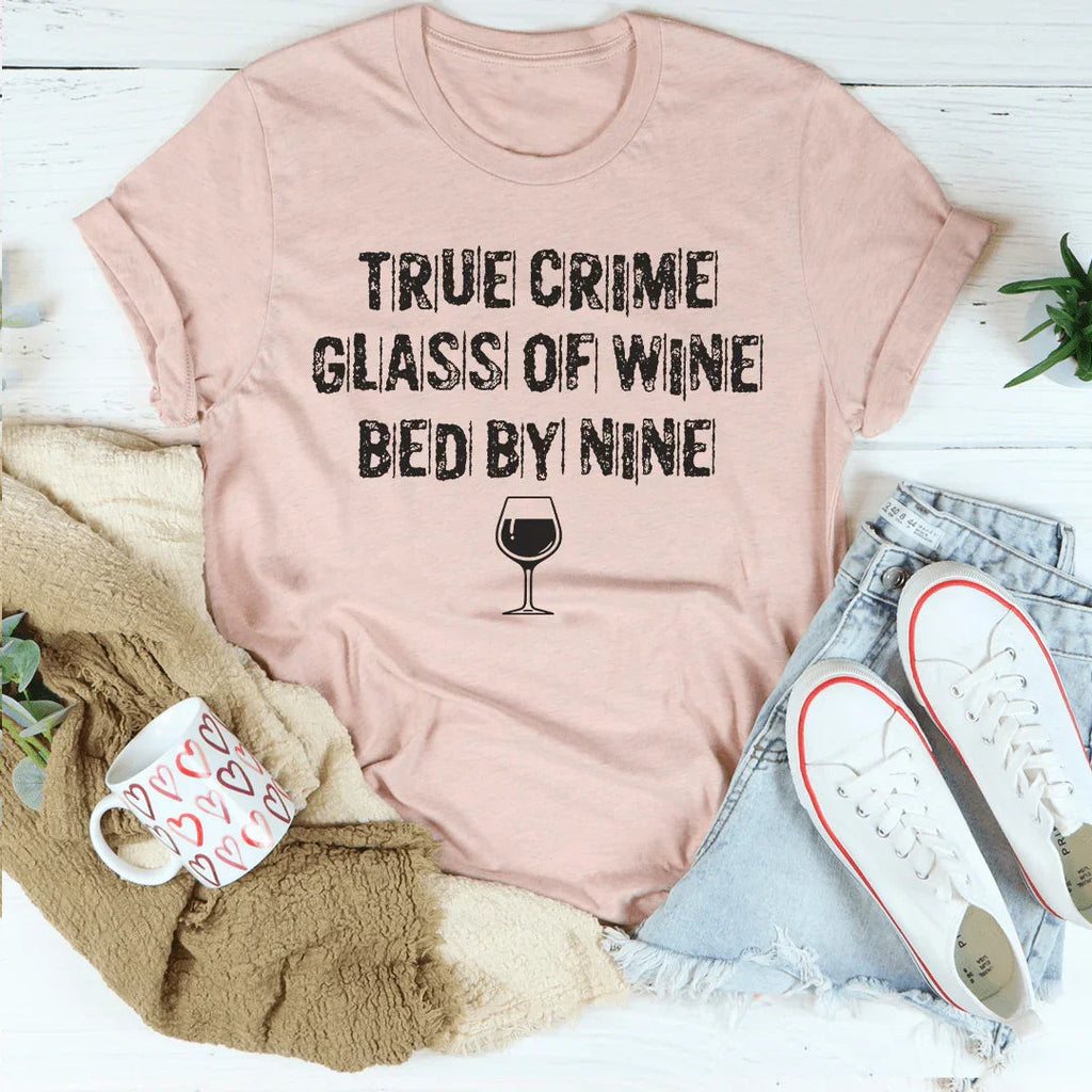 True Crime Glass Of Wine Bed By Nine Tee Peachy Sunday