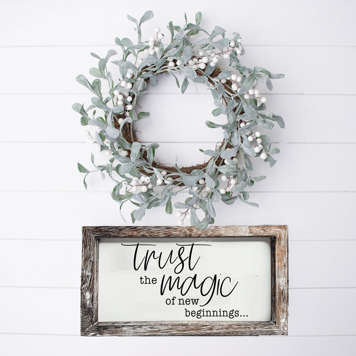 Rustic Wooden Magic Of New Beginnings Inspirational Sign Home Decor Gift BandsCo Straps
