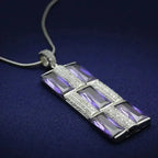 TS026 - Rhodium 925 Sterling Silver Chain Pendant with AAA Grade CZ