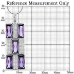 TS026 - Rhodium 925 Sterling Silver Chain Pendant with AAA Grade CZ