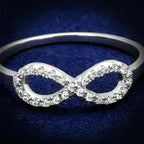 TS487 - Rhodium 925 Sterling Silver Ring with AAA Grade CZ  in Clear