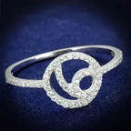 TS519 Rhodium Sterling Silver Ring – AAA Clear CZ Solitaire