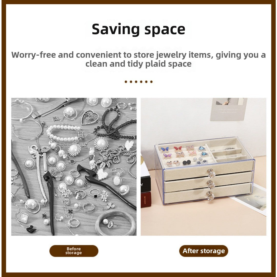 Multi-layer anti-oxidation jewelry box, earrings necklace bracelet jewelry storage box large capacity - SJB-DIAMOND ELITES