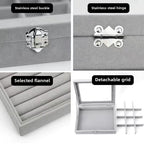 Flannel dustproof jewelry box with lid, ring earrings, earrings, necklace storage box, anti-oxidation jewelry storage box - SJB-DIAMOND ELITES