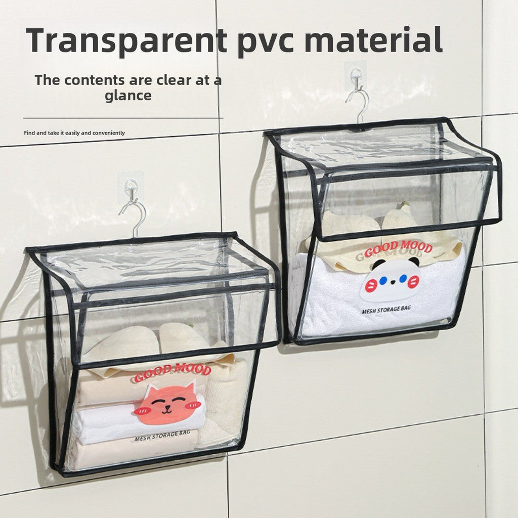 Bathroom transparent storage bag, put clothes toilet storage bag, transparent PVC large-capacity wall-mounted waterproof bathroom hanging bag - SJB-DIAMOND ELITES