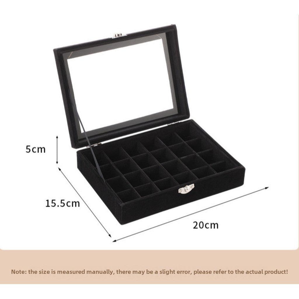 Flannel dustproof jewelry box with lid, ring earrings, earrings, necklace storage box, anti-oxidation jewelry storage box - SJB-DIAMOND ELITES