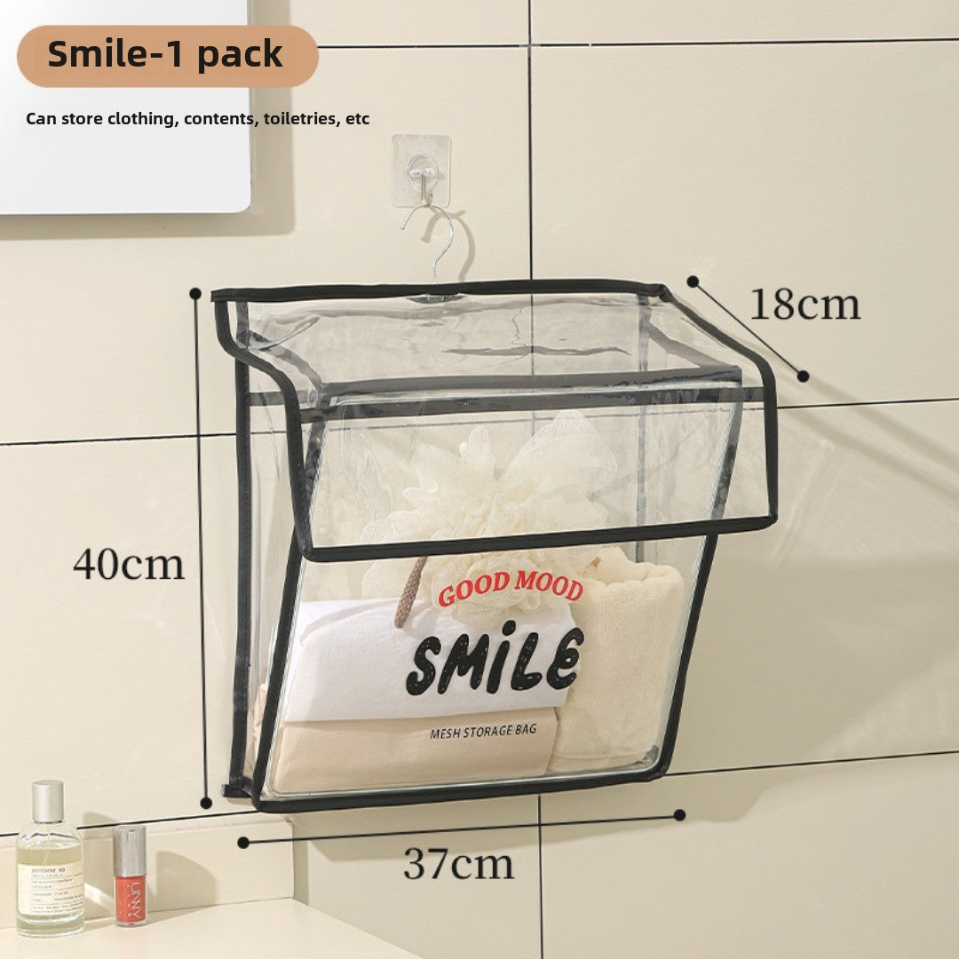 Bathroom transparent storage bag, put clothes toilet storage bag, transparent PVC large-capacity wall-mounted waterproof bathroom hanging bag - SJB-DIAMOND ELITES