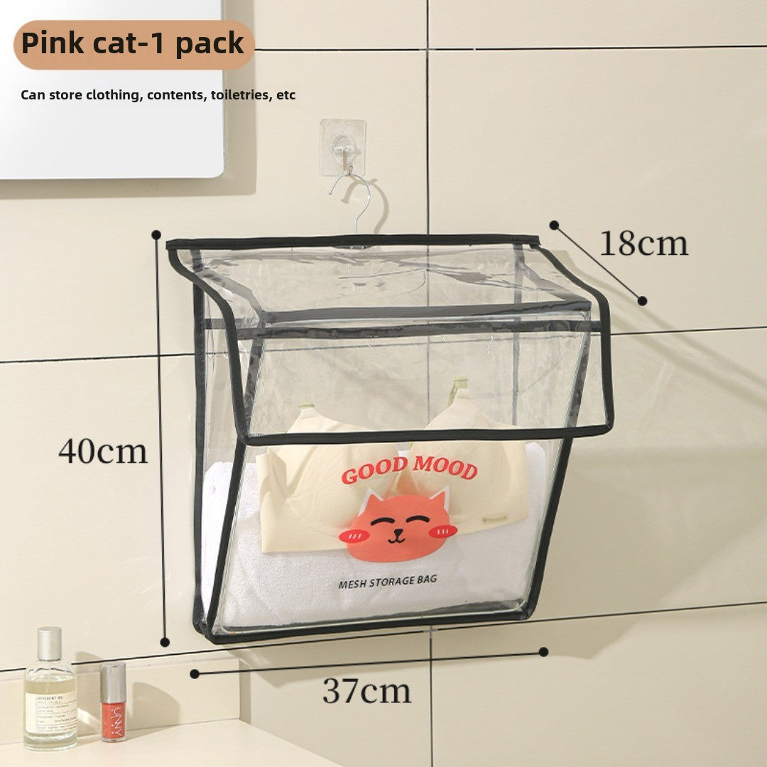 Bathroom transparent storage bag, put clothes toilet storage bag, transparent PVC large-capacity wall-mounted waterproof bathroom hanging bag - SJB-DIAMOND ELITES