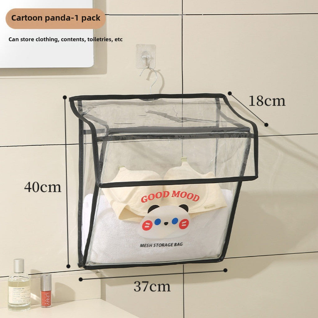 Bathroom transparent storage bag, put clothes toilet storage bag, transparent PVC large-capacity wall-mounted waterproof bathroom hanging bag - SJB-DIAMOND ELITES