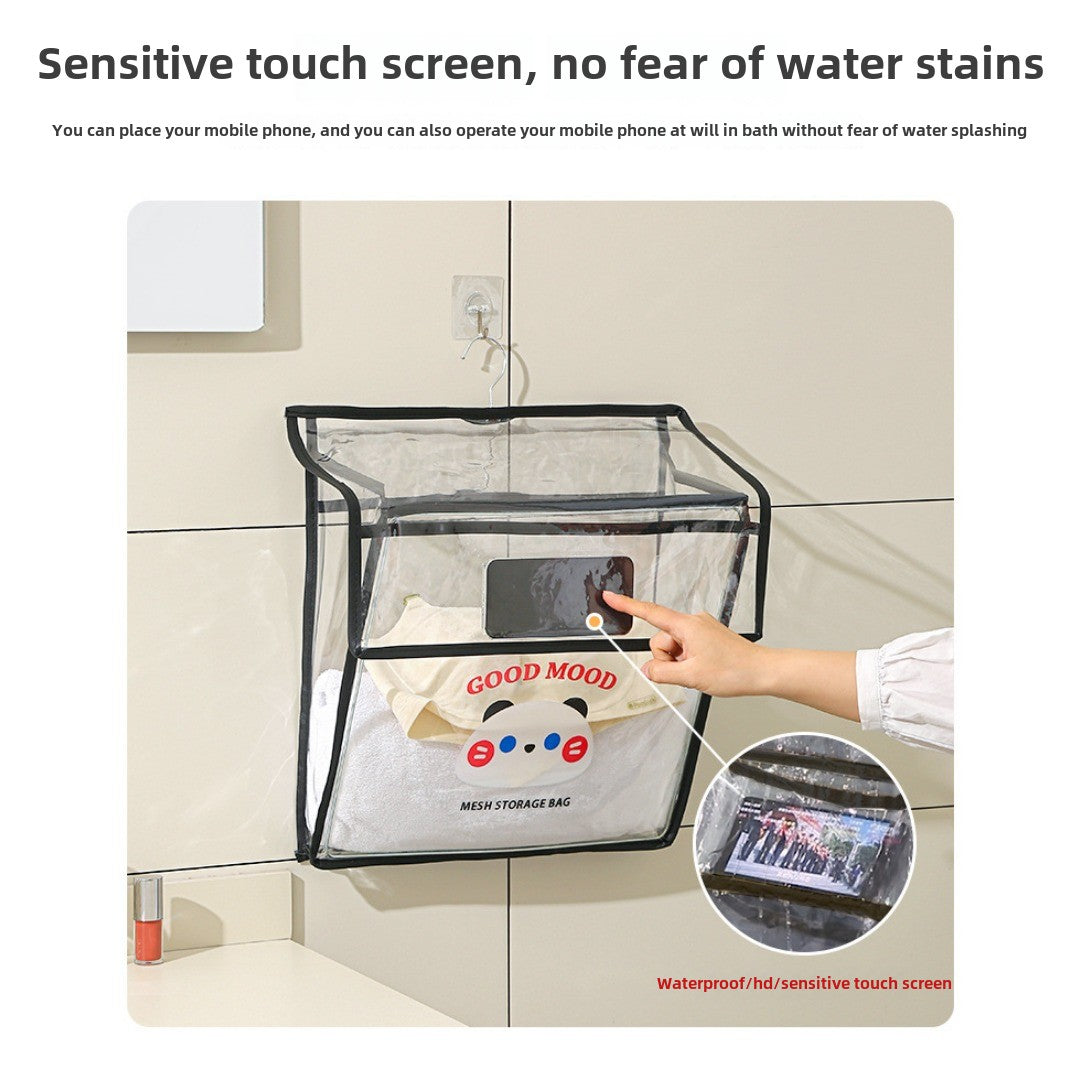 Bathroom transparent storage bag, put clothes toilet storage bag, transparent PVC large-capacity wall-mounted waterproof bathroom hanging bag - SJB-DIAMOND ELITES