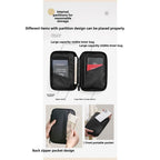 Large capacity passport bag, multi-function document storage bag, PU waterproof travel storage bag, anti-theft tote certificate bag. - SJB-DIAMOND ELITES