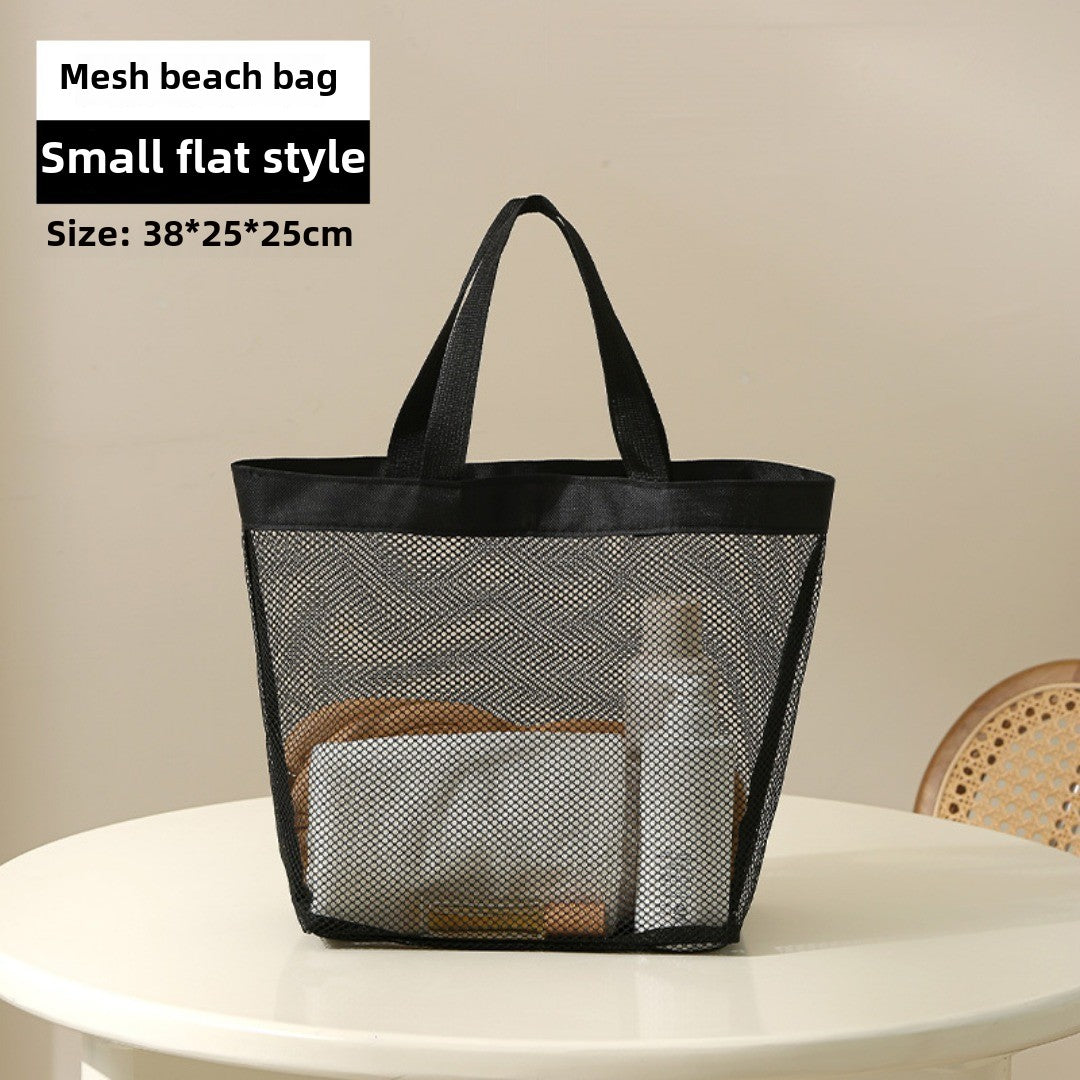 Mesh Shower Tote Bag, Portable Beach Bag, Summer Travel Large Capacity Portable Mesh Tote Bag, Foldable Wash and Makeup bag large - SJB-DIAMOND ELITES