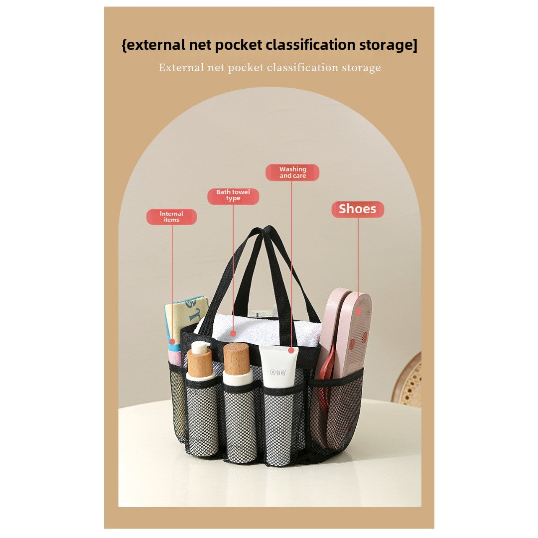 Mesh Shower Tote Bag, Portable Beach Bag, Summer Travel Large Capacity Portable Mesh Tote Bag, Foldable Wash and Makeup bag large - SJB-DIAMOND ELITES