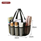 Mesh Shower Tote Bag, Portable Beach Bag, Summer Travel Large Capacity Portable Mesh Tote Bag, Foldable Wash and Makeup bag large - SJB-DIAMOND ELITES