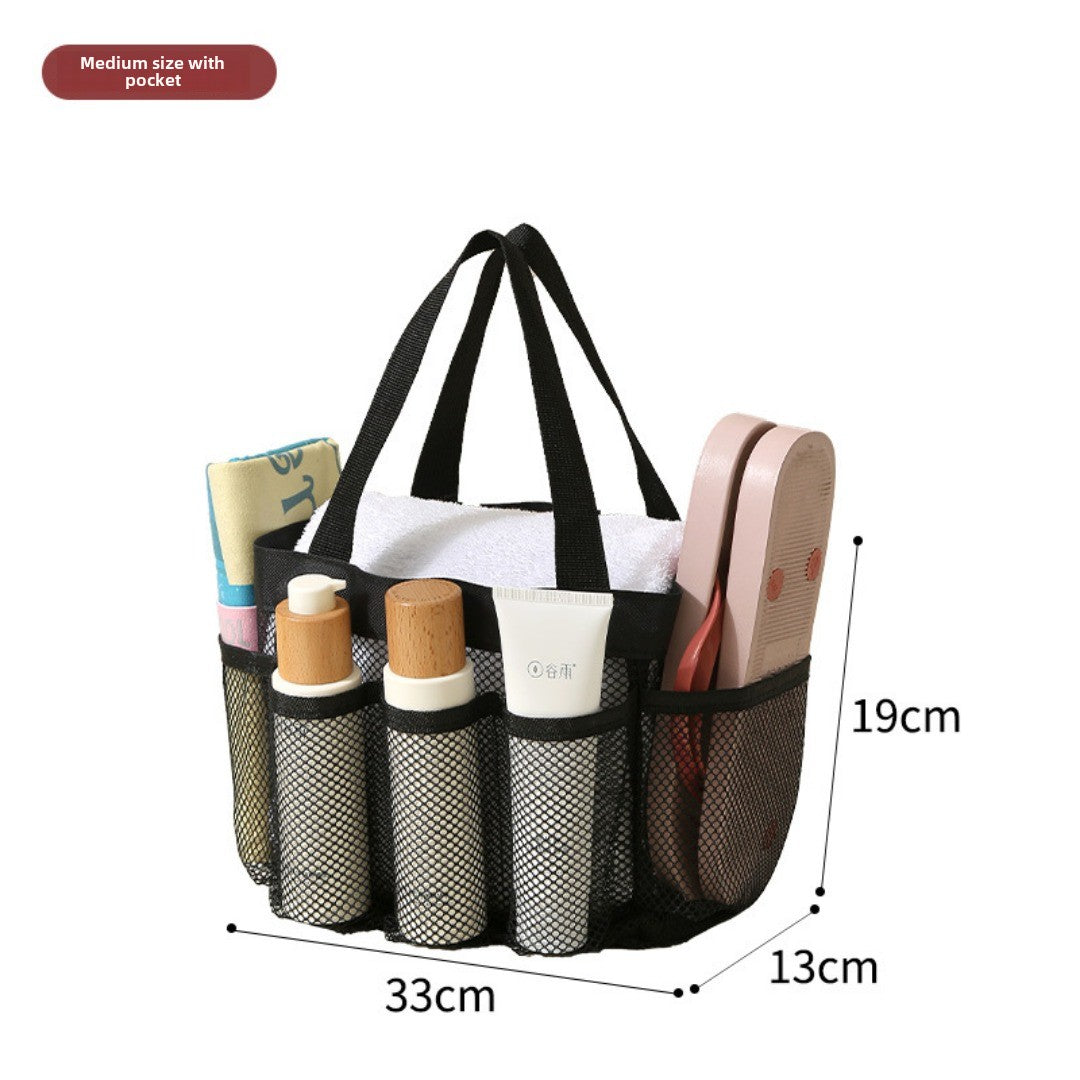 Mesh Shower Tote Bag, Portable Beach Bag, Summer Travel Large Capacity Portable Mesh Tote Bag, Foldable Wash and Makeup bag large - SJB-DIAMOND ELITES