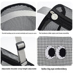 Big eye mesh cylinder bag, breathable leisure travel crossbody bag mesh, portable crossbody beach bag, swimming wash storage bag - SJB-DIAMOND ELITES