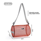 Big eye mesh cylinder bag, breathable leisure travel crossbody bag mesh, portable crossbody beach bag, swimming wash storage bag - SJB-DIAMOND ELITES