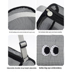 Big eye mesh cylinder bag, breathable leisure travel crossbody bag mesh, portable crossbody beach bag, swimming wash storage bag - SJB-DIAMOND ELITES