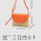 Holiday straw bag, small solid color shoulder bag, small crossbody beach bag, seaside beach bag evening clutch woven bag women - SJB-DIAMOND ELITES