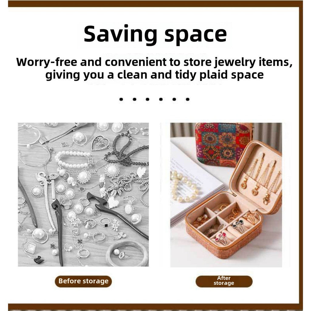 Retro Portable Travel Jewelry Storage Box, Jewelry Box, Compact Ring Storage Box, Jewelry Box, Sewing Box - SJB-DIAMOND ELITES