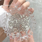 1061 Mini 1.5 * 3 rhombus zircon nail diamond, small flat bottom micro zirconium horse eye nail jewelry for press on nails