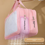 Dry & Wet Separation PVC Transparent Beach Bag – Double-Layer Portable Travel Toiletry Bag with Compartments for Makeup & Cosmetic Storage, Ideal for Organizing on-the-Go - SJB-DIAMOND ELITES