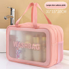Dry & Wet Separation PVC Transparent Beach Bag – Double-Layer Portable Travel Toiletry Bag with Compartments for Makeup & Cosmetic Storage, Ideal for Organizing on-the-Go - SJB-DIAMOND ELITES