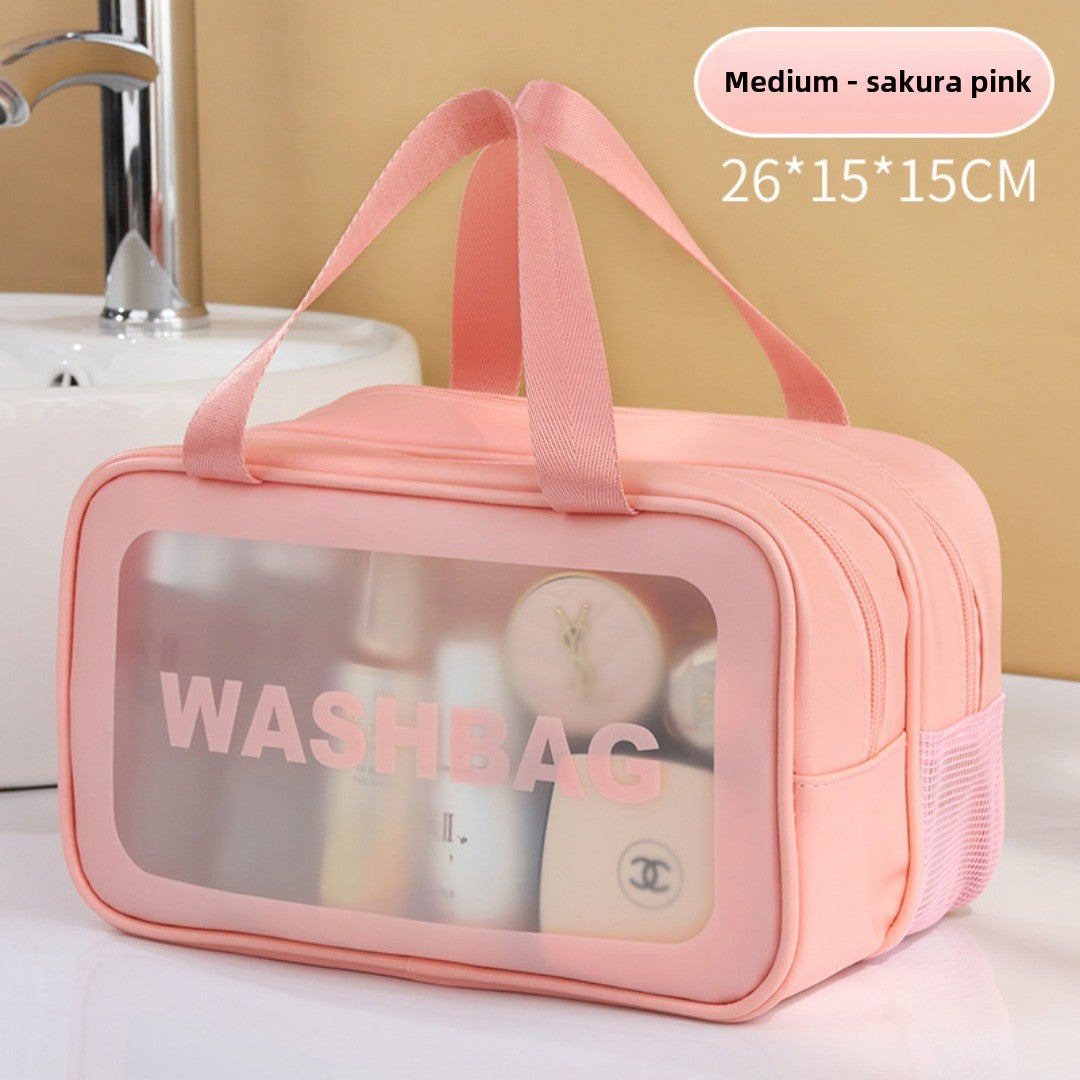 Dry & Wet Separation PVC Transparent Beach Bag – Double-Layer Portable Travel Toiletry Bag with Compartments for Makeup & Cosmetic Storage, Ideal for Organizing on-the-Go - SJB-DIAMOND ELITES
