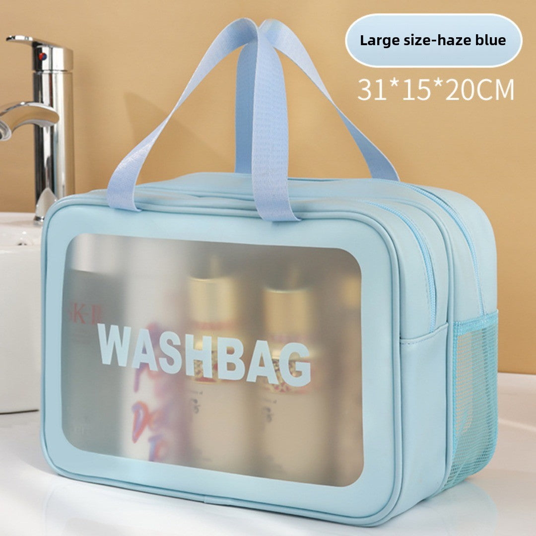 Dry & Wet Separation PVC Transparent Beach Bag – Double-Layer Portable Travel Toiletry Bag with Compartments for Makeup & Cosmetic Storage, Ideal for Organizing on-the-Go - SJB-DIAMOND ELITES