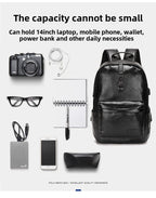 Boutique Men's Backpack Fashion Business Fan Large Capacity Soft Leather Backpack Travel Men's Short-haul School Bag MB21080302 - SJB-DIAMOND ELITES