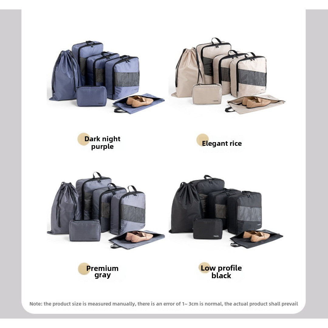 Thickened polyester cloth travel clothes storage bag, travel goods set bundle shoe cover finishing six-piece storage bag - SJB-DIAMOND ELITES
