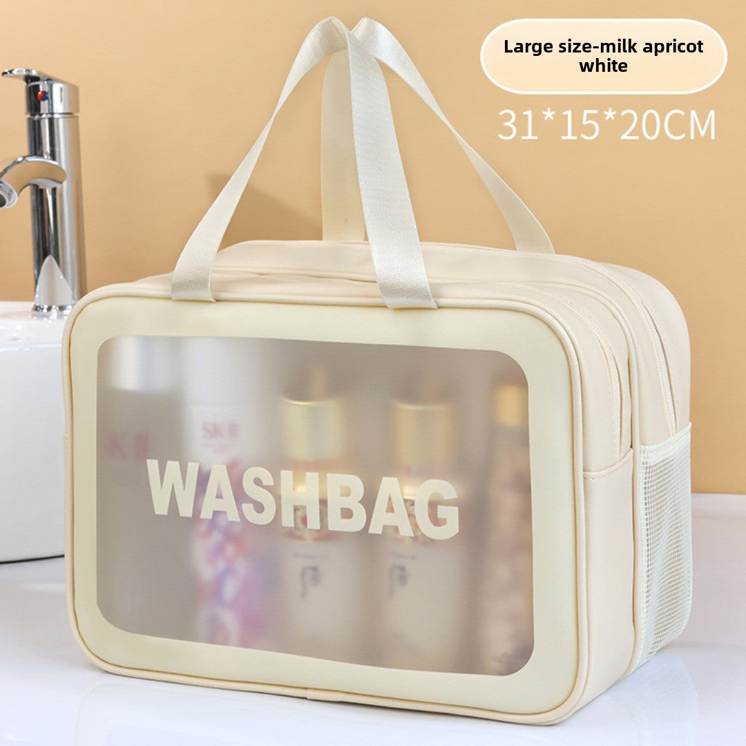 Dry & Wet Separation PVC Transparent Beach Bag – Double-Layer Portable Travel Toiletry Bag with Compartments for Makeup & Cosmetic Storage, Ideal for Organizing on-the-Go - SJB-DIAMOND ELITES