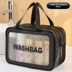 Dry & Wet Separation PVC Transparent Beach Bag – Double-Layer Portable Travel Toiletry Bag with Compartments for Makeup & Cosmetic Storage, Ideal for Organizing on-the-Go - SJB-DIAMOND ELITES