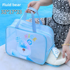 Dry & Wet Separation PVC Transparent Beach Bag – Double-Layer Portable Travel Toiletry Bag with Compartments for Makeup & Cosmetic Storage, Ideal for Organizing on-the-Go - SJB-DIAMOND ELITES