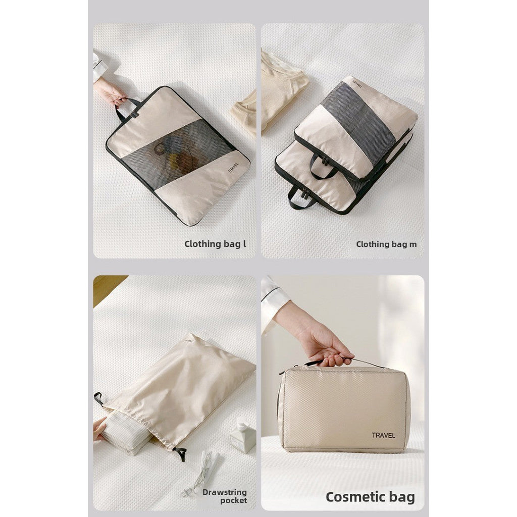 Thickened polyester cloth travel clothes storage bag, travel goods set bundle shoe cover finishing six-piece storage bag - SJB-DIAMOND ELITES
