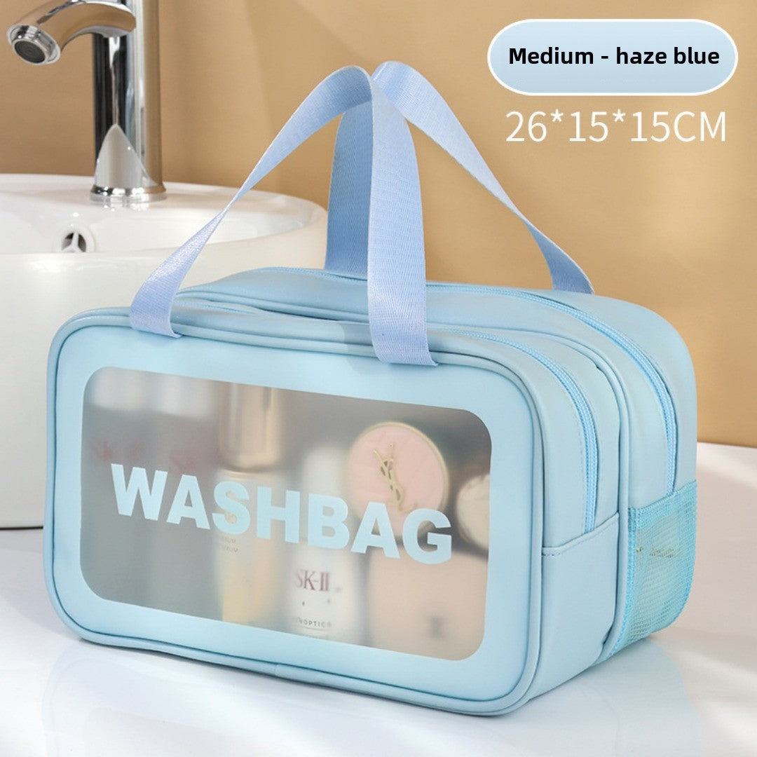Dry & Wet Separation PVC Transparent Beach Bag – Double-Layer Portable Travel Toiletry Bag with Compartments for Makeup & Cosmetic Storage, Ideal for Organizing on-the-Go - SJB-DIAMOND ELITES
