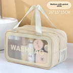Dry & Wet Separation PVC Transparent Beach Bag – Double-Layer Portable Travel Toiletry Bag with Compartments for Makeup & Cosmetic Storage, Ideal for Organizing on-the-Go - SJB-DIAMOND ELITES