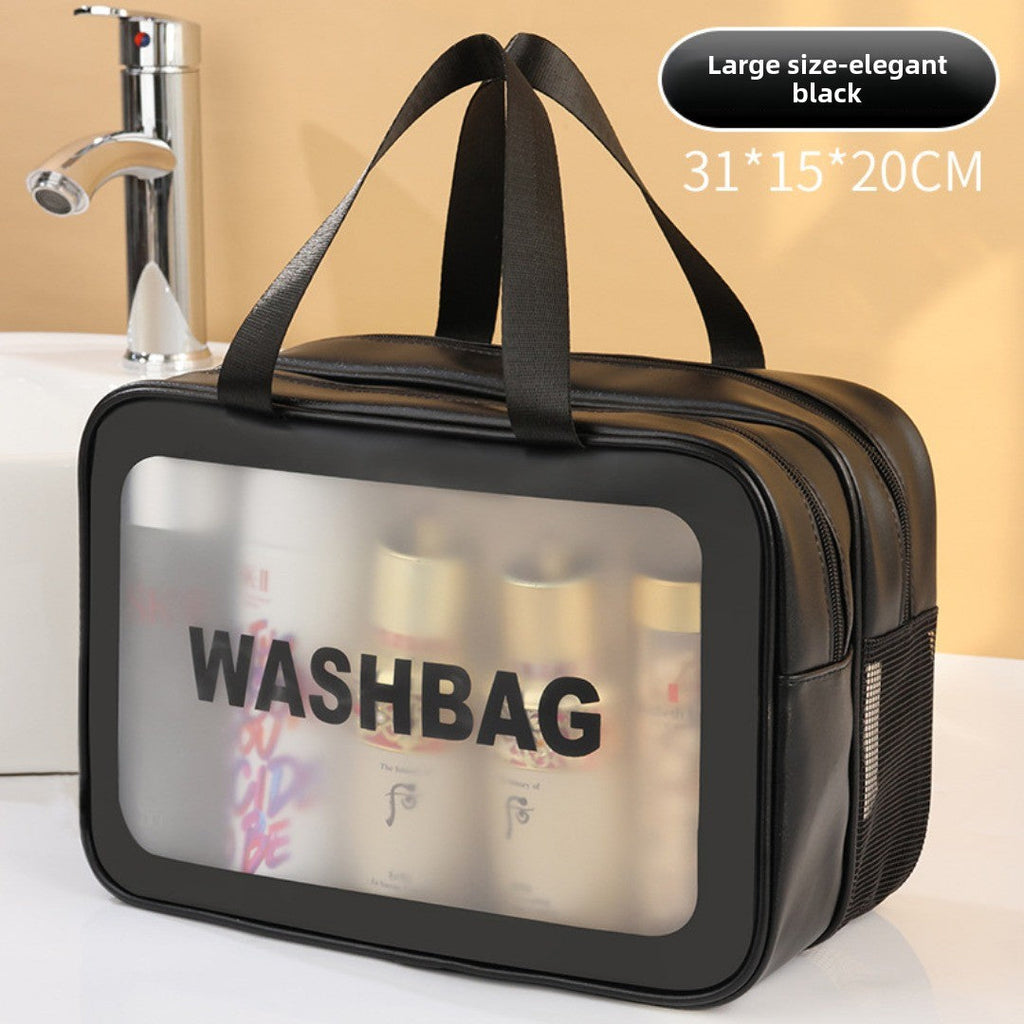 Dry & Wet Separation PVC Transparent Beach Bag – Double-Layer Portable Travel Toiletry Bag with Compartments for Makeup & Cosmetic Storage, Ideal for Organizing on-the-Go - SJB-DIAMOND ELITES