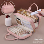 Double layer portable cosmetic bag, large capacity portable cosmetic storage bag, makeup bag organizer,Makeup bag with compartments, - SJB-DIAMOND ELITES