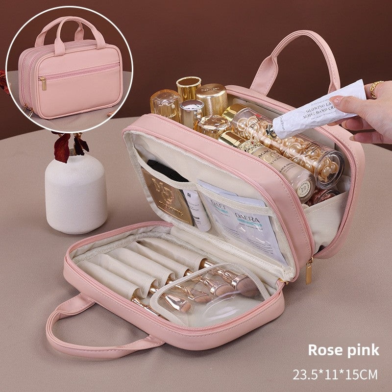 Double layer portable cosmetic bag, large capacity portable cosmetic storage bag, makeup bag organizer,Makeup bag with compartments, - SJB-DIAMOND ELITES