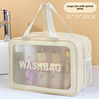 Dry & Wet Separation PVC Transparent Beach Bag – Double-Layer Portable Travel Toiletry Bag with Compartments for Makeup & Cosmetic Storage, Ideal for Organizing on-the-Go - SJB-DIAMOND ELITES
