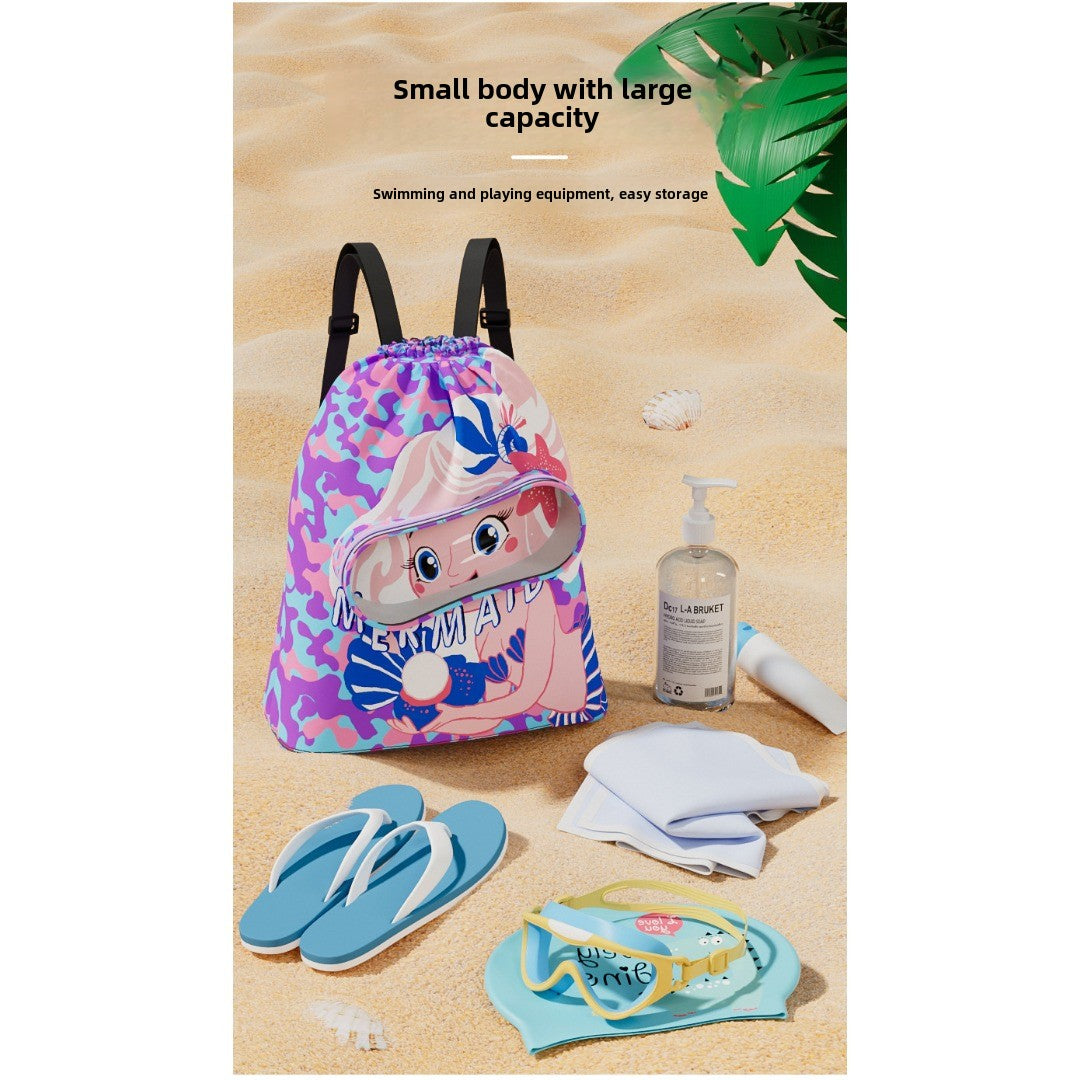Children's swimming bag, wet and dry separation toilet bag, large-capacity swimming storage bag, beach storage bundle backpack. - SJB-DIAMOND ELITES