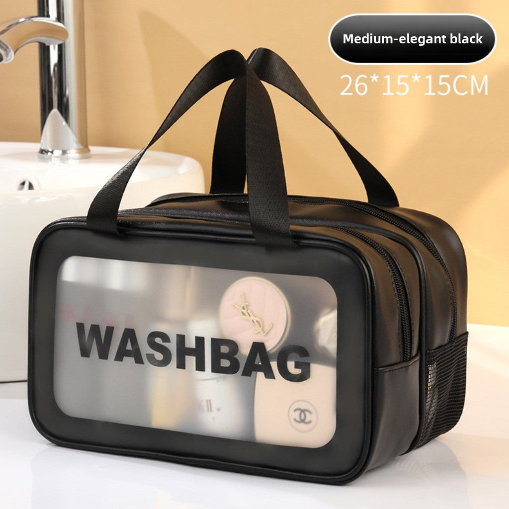 Dry & Wet Separation PVC Transparent Beach Bag – Double-Layer Portable Travel Toiletry Bag with Compartments for Makeup & Cosmetic Storage, Ideal for Organizing on-the-Go - SJB-DIAMOND ELITES