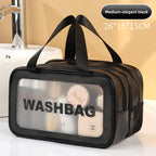 Dry & Wet Separation PVC Transparent Beach Bag – Double-Layer Portable Travel Toiletry Bag with Compartments for Makeup & Cosmetic Storage, Ideal for Organizing on-the-Go - SJB-DIAMOND ELITES