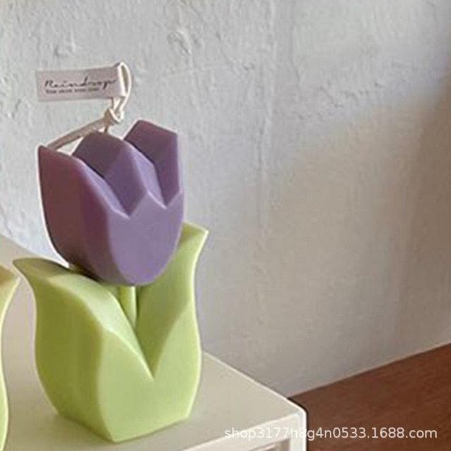 Tulip Candle Aroma Decoration Wedding Souvenir Birthday Gift Decoration Candles Handmade Delicate Tulip Flower Shape Candle  Perfect for Birthday Party Wedding Spa Home Decor Stevvex